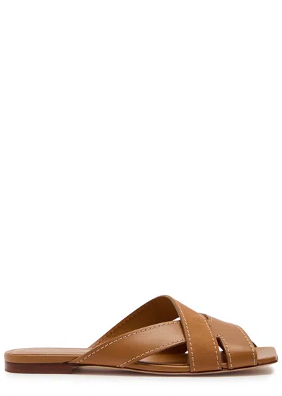 Tod's Women Brown Leather Sandals, 7.5/8.5 Luxury Sandals & Floaters For Women Darveys