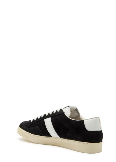 Tom Ford Blake Sneakers Suede Upper Contrast Stripe Rubber Sole In Black