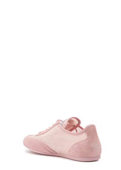Jimmy Choo Sunny Floral Lace And Suede Trainers In Pink