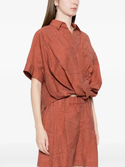 Brunello Cucinelli Pattern Blouse In Orange