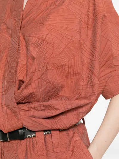 Brunello Cucinelli Pattern Blouse In Orange