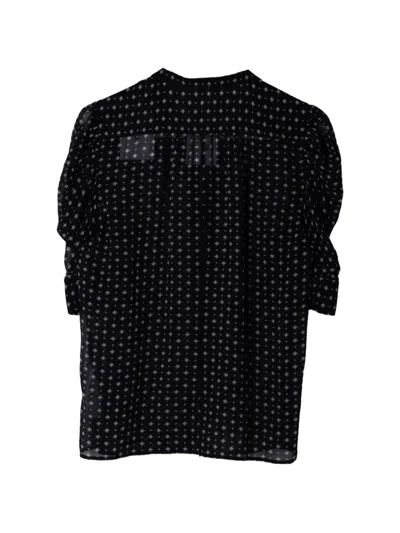 Frame Tie Print Top In Black