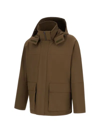 Herno Parka In Compact Light Nylon In Brown
