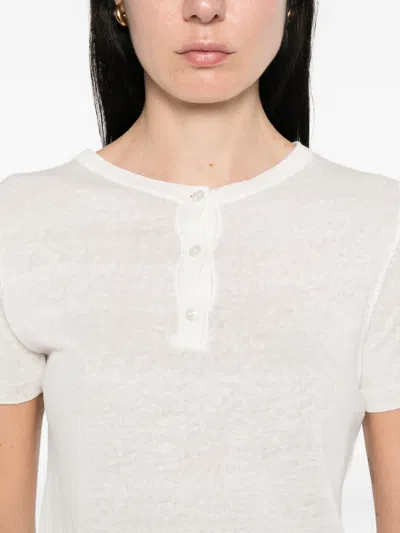 Base Button T-shirt In White
