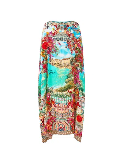 Camilla Off-shoulder Kaftan In Multi