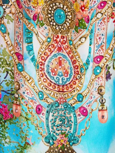 Camilla Off-shoulder Kaftan In Multi