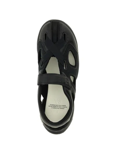 Y-3 Hammered-leather Trainers In Black