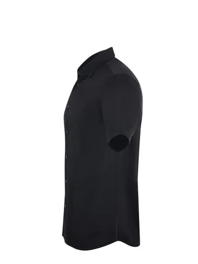Emporio Armani Short Sleeve Classic Collar Shirt In Black