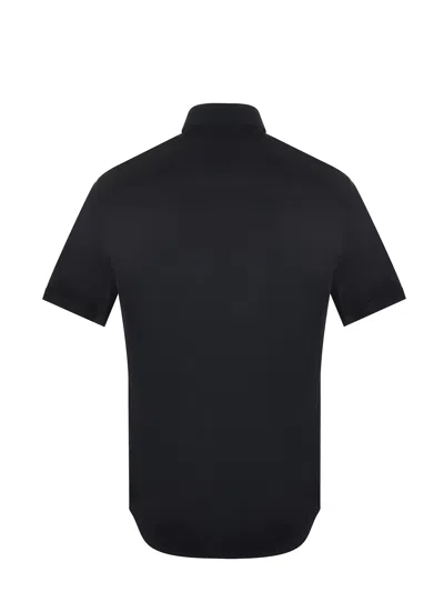 Emporio Armani Short Sleeve Classic Collar Shirt In Black