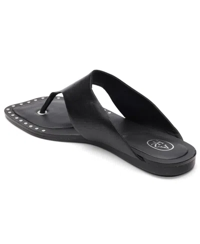 Ash Genius Leather Studded Thong Sandals In Black