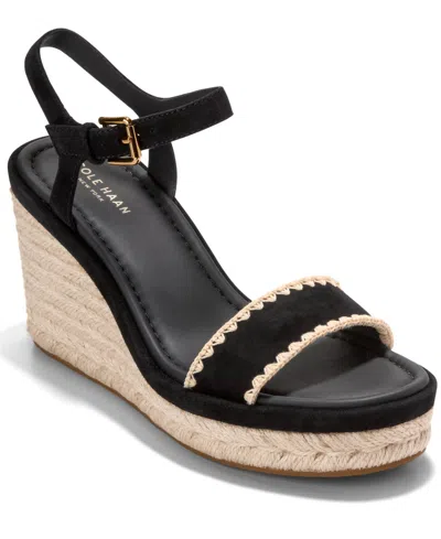 Cole Haan Cloudfeel Asbury Espadrille Wedge Sandals In Black