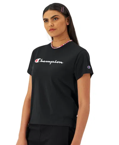 Champion Classic T-shirt, Script Logo In Black