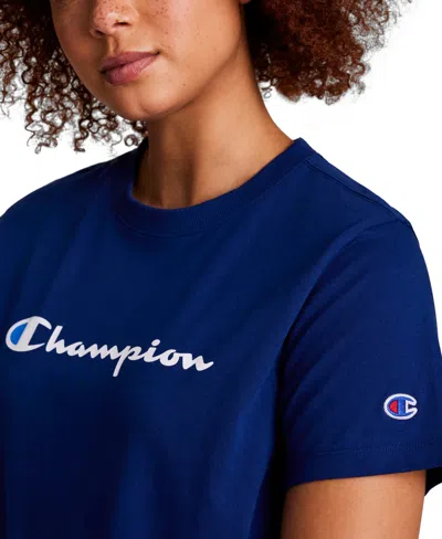 Champion Women's Classic Script Graphic T-shirt In Blue