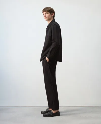 Mango Men's Regular-fit Pleated Pants In Black