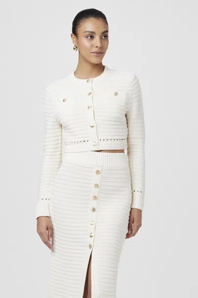 Toccin Miller Crewneck Cardigan In Neutral