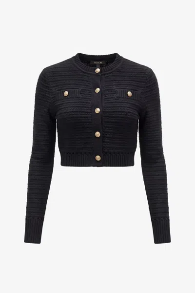 Toccin Miller Crewneck Cardigan In Neutral