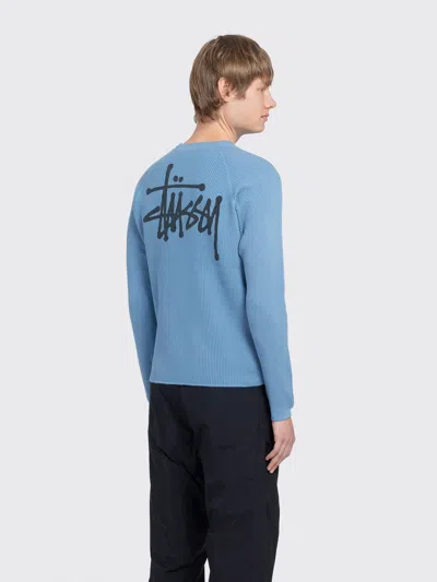 Stussy Raglan Thermal Basic Stock In Blue