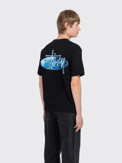Stussy Wave Oval Tee In Black
