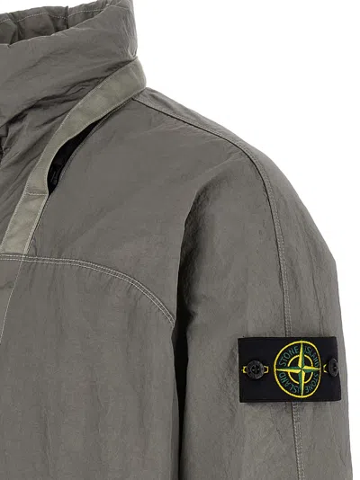 Stone Island Grey Solid Logo Jacket In Gray