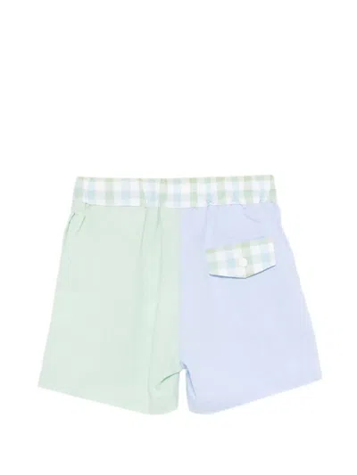 Patachou Checked-pattern Shorts In Blue