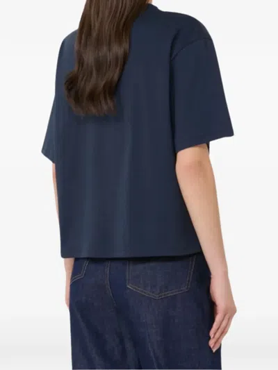 Weekend Max Mara Shell-print Cotton T-shirt In Blue
