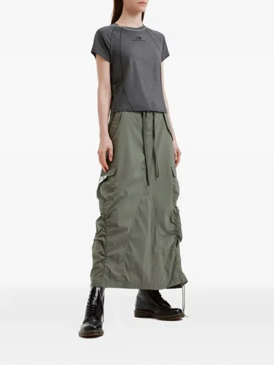 Izzue Cargo Drawstring Skirt In Gray