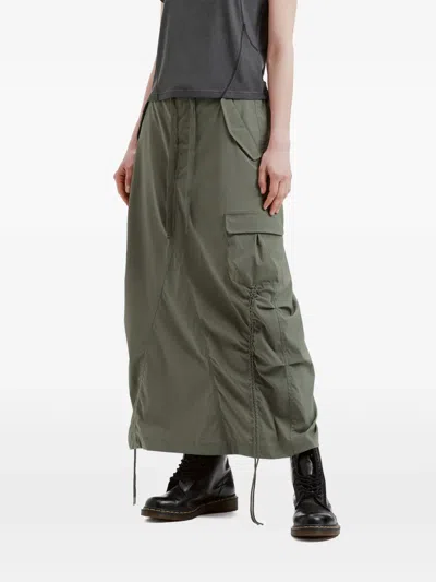 Izzue Cargo Drawstring Skirt In Gray