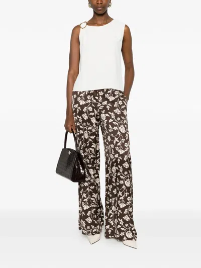 Pennyblack Floral-pattern Trousers In Brown