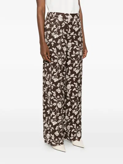 Pennyblack Floral-pattern Trousers In Brown
