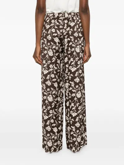Pennyblack Floral-pattern Trousers In Brown