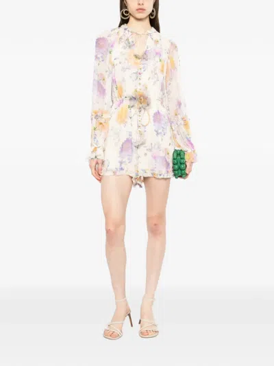 Zimmermann Luna Playsuit In Multi