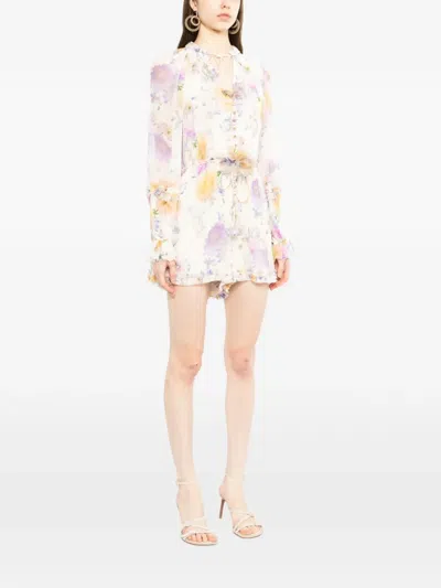 Zimmermann Luna Playsuit In Multi