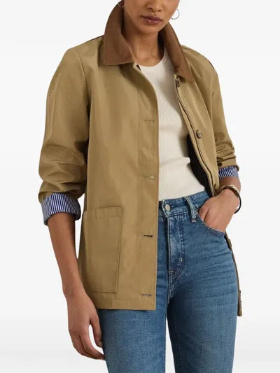 Ralph Lauren Buttoned Barn Coat In Neutral