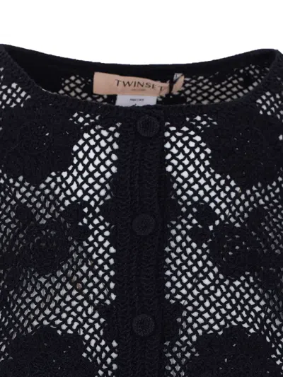 Twinset Button Jacket In Black