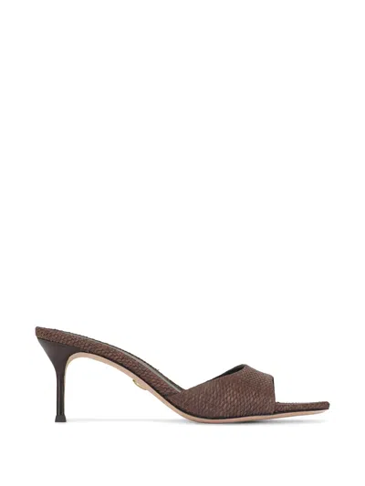 Veronica Beard Tia Sandals Espresso Tinted Raffia In Brown