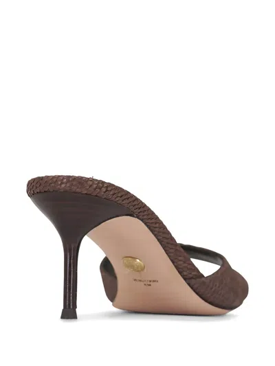 Veronica Beard Tia Sandals Espresso Tinted Raffia In Brown