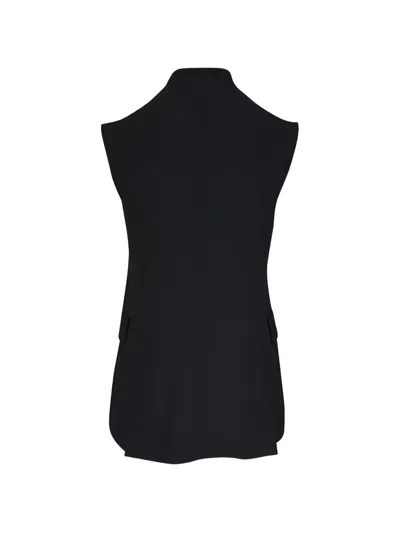 Akris Button Sleeveless Jacket In Blue