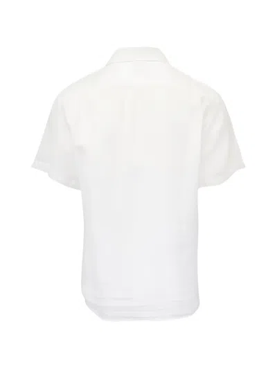 Faherty Button Linen Shirt In White