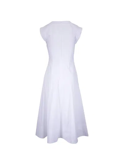 Veronica Beard Lisette Stretch Cotton Midi Dress In White