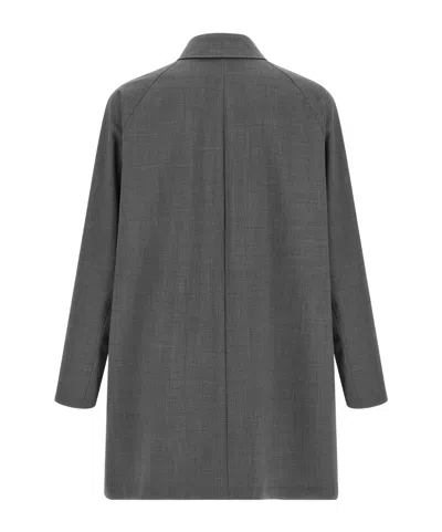 Herno Reversible Flight Line Jacket Long Cut In Gray