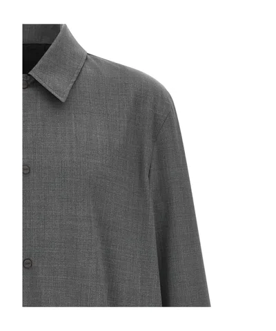 Herno Reversible Flight Line Jacket Long Cut In Gray