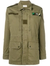 Saint Laurent Khaki "love" Patch Military Jacket
