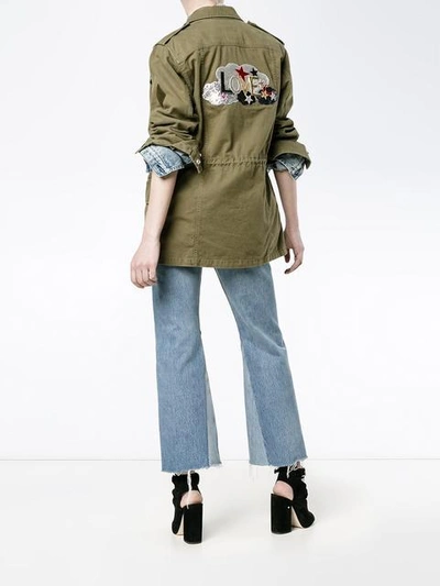 Saint Laurent Khaki "love" Patch Military Jacket