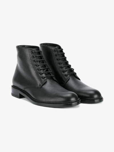 Shop Saint Laurent Lace-up Derby Boots In Black