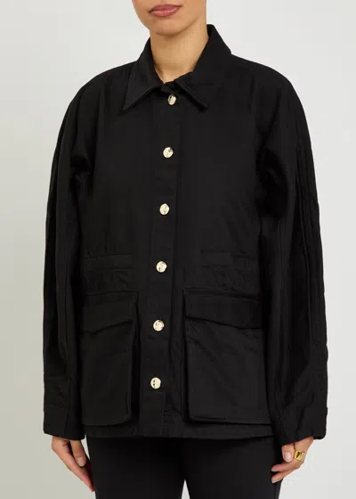 Rùadh The Constance Drawstring Denim Jacket In Black