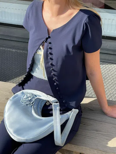 Djerf Avenue Day-to-day Top Deep Blue In Blue