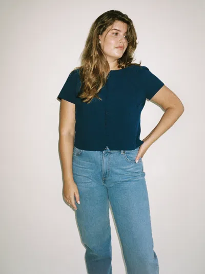 Djerf Avenue Day-to-day Top Deep Blue In Blue