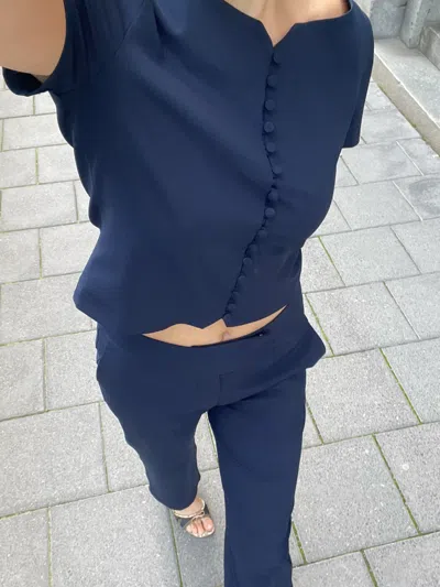 Djerf Avenue Day-to-day Top Deep Blue In Blue