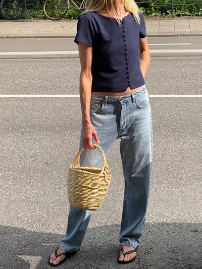 Djerf Avenue Day-to-day Top Deep Blue In Blue
