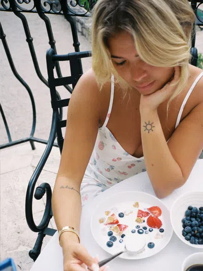 Djerf Avenue Go Slow Dress Summer Berries In White